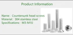 Phillips countersunk head screws M1*3